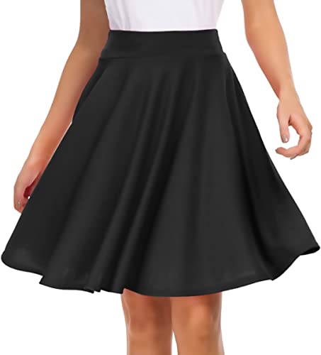 C K CrisKat Falda Corta/Midi Mujer Elástica Plisada Básica Patinador Básica Falda Tenis (XL Midi, Negro)