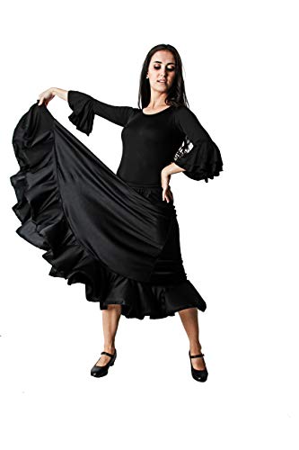 Costumizate! Falda de Baile Flamenco Negra con un Volante para Mujer Adulta Talla s