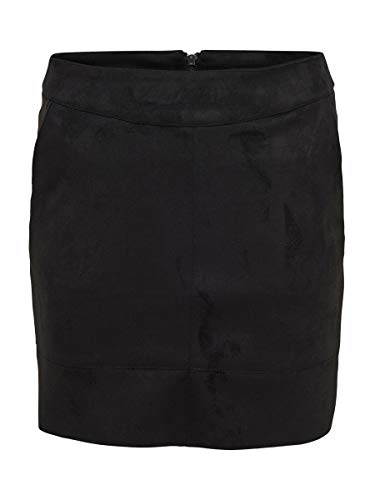 Only Onljulie Fauxsuede Bonded Skirt Otw Noos Falda, Negro (Black Black), Medium (Talla del Fabricante: 38) para Mujer