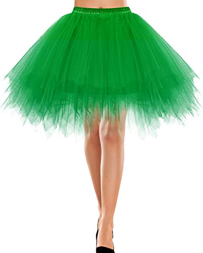 Bbonlinedress Faldas Tul Mujer Enaguas Cortas Tutus Ballet Mini para Vestidos Green S