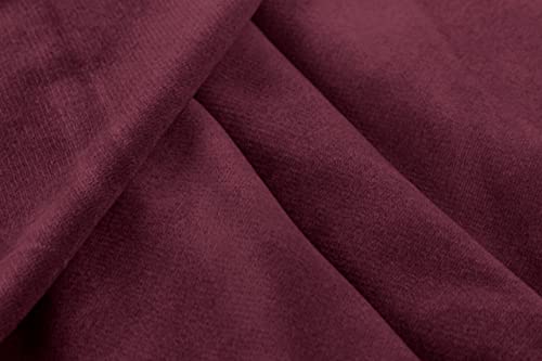 Acomoda Textil - Falda para Mesa Camilla Terciopelo, Redonda - Rectangular, Suave y Cálida de Invierno.(Redonda 80 cm, Granate)