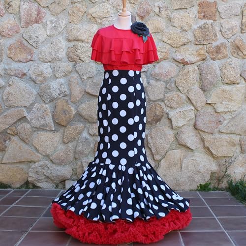 Patrón de costura. Conjunto Flamenco de mujer con falda larga para hacerlo tú misma. Tutorial en vídeo para ayudarte a realizarlo. Talla 36 a la 52. Patrón multitalla en papel.